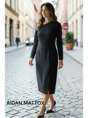 Aidan Mattox Versatile Black Long Sleeve Dress Size 4